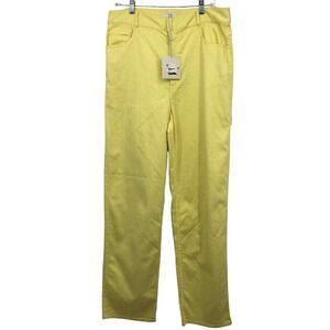 New Tibi Citrus Yellow Straight Leg Carpenter Pants Size 31 Womens